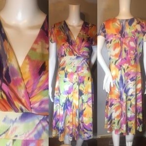 Multi Color Midi Knit Dress Size S